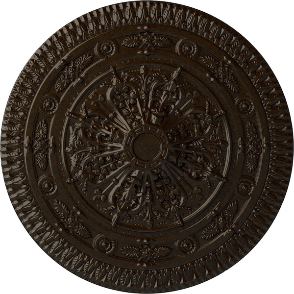 Ekena Millwork Naple Ceiling Medallion (Fits Canopies up to 3 3/8"), Hand-Painted Bronze, 37 1/2"OD x 3 3/8"P CM37NABZS - main
